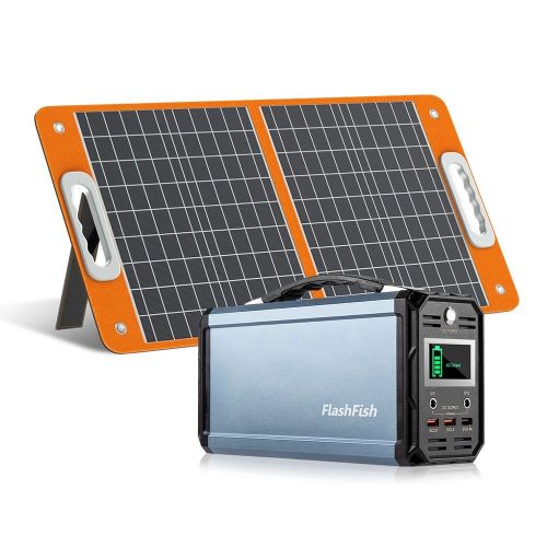 300W Solar Generator, FlashFish 60000mAh Portable Power Station Camping Potable Generator with 60W 18V Portable Solar Panel 300W Solar Generator, FlashFish 60000mAh Portable Power Station Camping Potable Generator with 60W 18V Portable Solar Panel