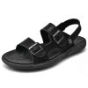 Men's summer big pier layer cowhide beach sandals casual retro comfortable trend men slippers 38-46