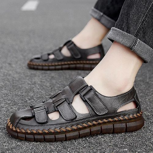 Summer new men's large size casual handmade sandals fashion trend all sandals beach shoes 38-47