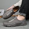 Men's summer new mesh breathable comfortable large size handmade bean shoes slip-on loafers loafers