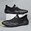 Men's summer new mesh breathable comfortable large size handmade bean shoes slip-on loafers loafers