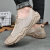 Men's summer new mesh breathable comfortable large size handmade bean shoes slip-on loafers loafers