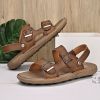 Men's summer big pier layer cowhide beach sandals casual retro comfortable trend men slippers 38-46