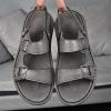 Men's summer big pier layer cowhide beach sandals casual retro comfortable trend men slippers 38-46