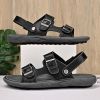 Men's summer big pier layer cowhide beach sandals casual retro comfortable trend men slippers 38-46
