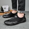 Men's summer new mesh breathable comfortable large size handmade bean shoes slip-on loafers loafers