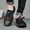 Men's summer new mesh breathable comfortable large size handmade bean shoes slip-on loafers loafers