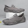 Men's summer new mesh breathable comfortable large size handmade bean shoes slip-on loafers loafers